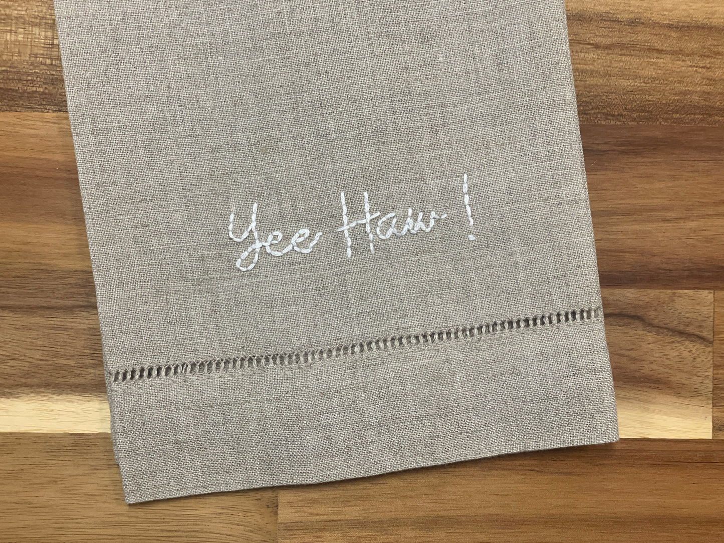 Yee Haw Embroidered Tea Towel