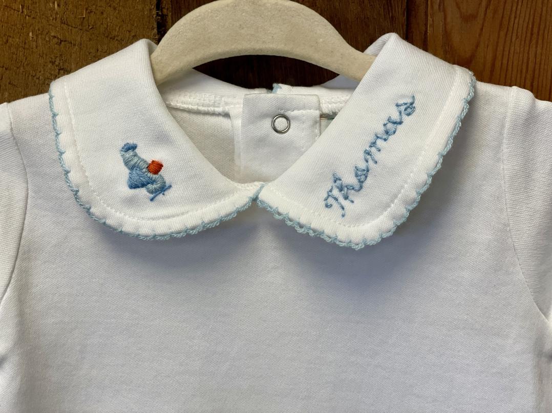Embroidered Footed Onesie