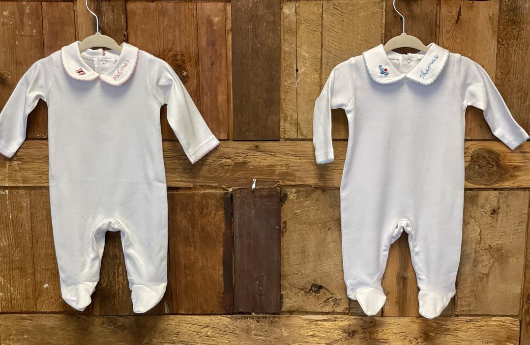 Embroidered Footed Onesie