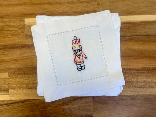 Nutcracker Embroidered Cocktail Napkins
