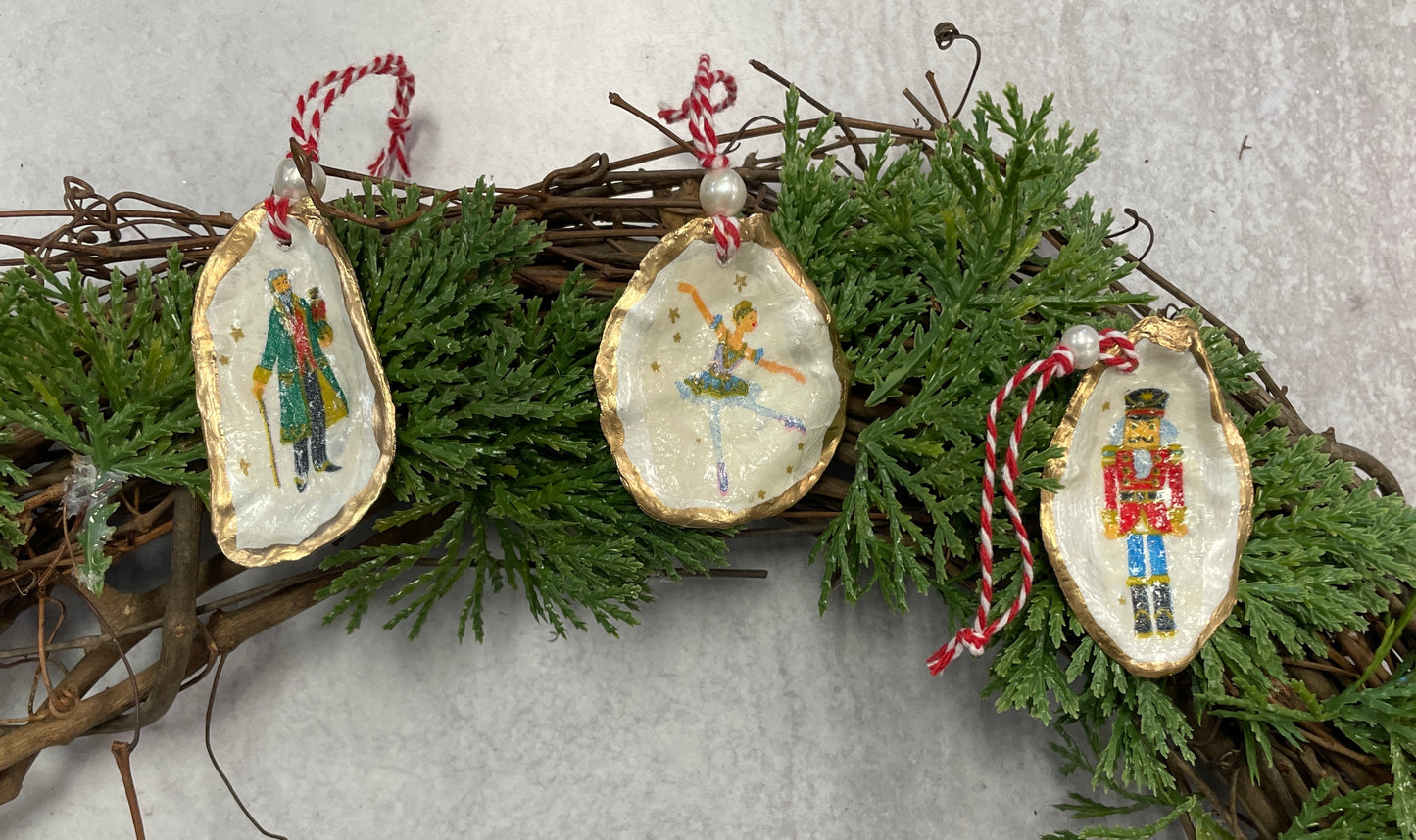 Nutcracker Set Shell Ornaments