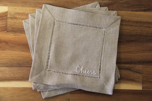 Cheers Embroidered Cocktail Napkins