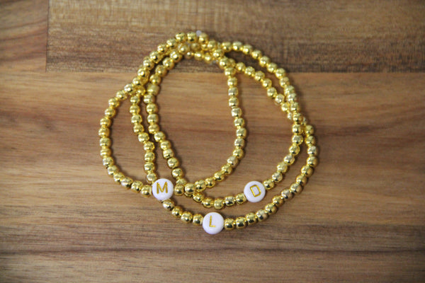 Stack Bracelet with Initial