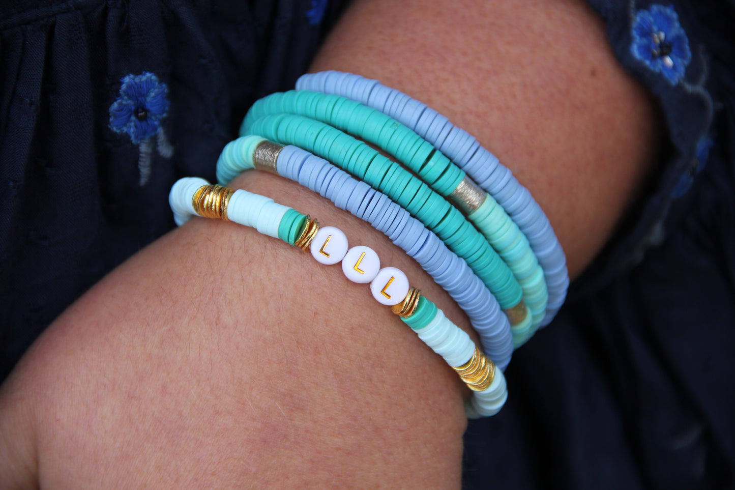 Initial Beaded Bracelet