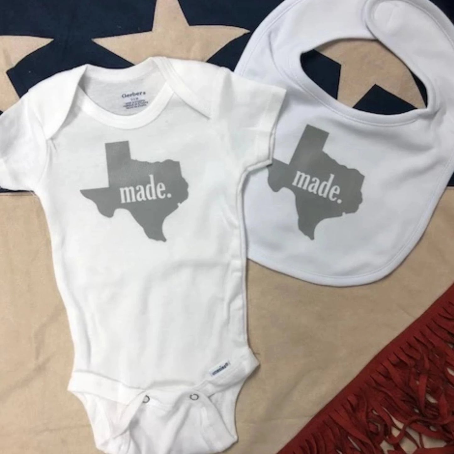 Onesie & Bib Set With Saying