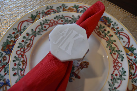 Napkin Rings with Monogram - Set of 6