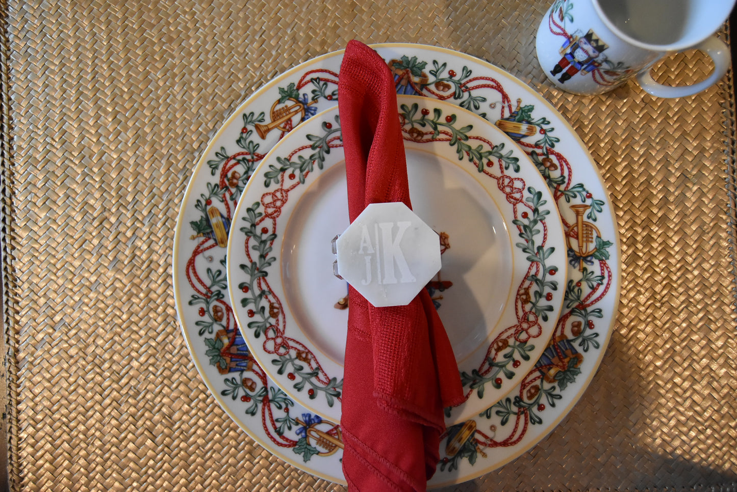Napkin Rings with Monogram - Set of 6
