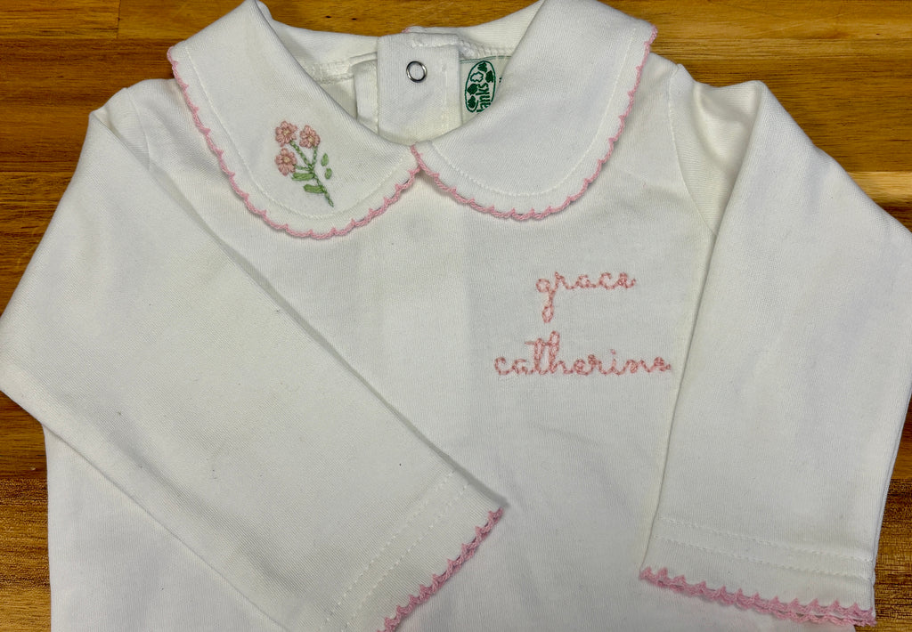 Embroidered Footed Onesie