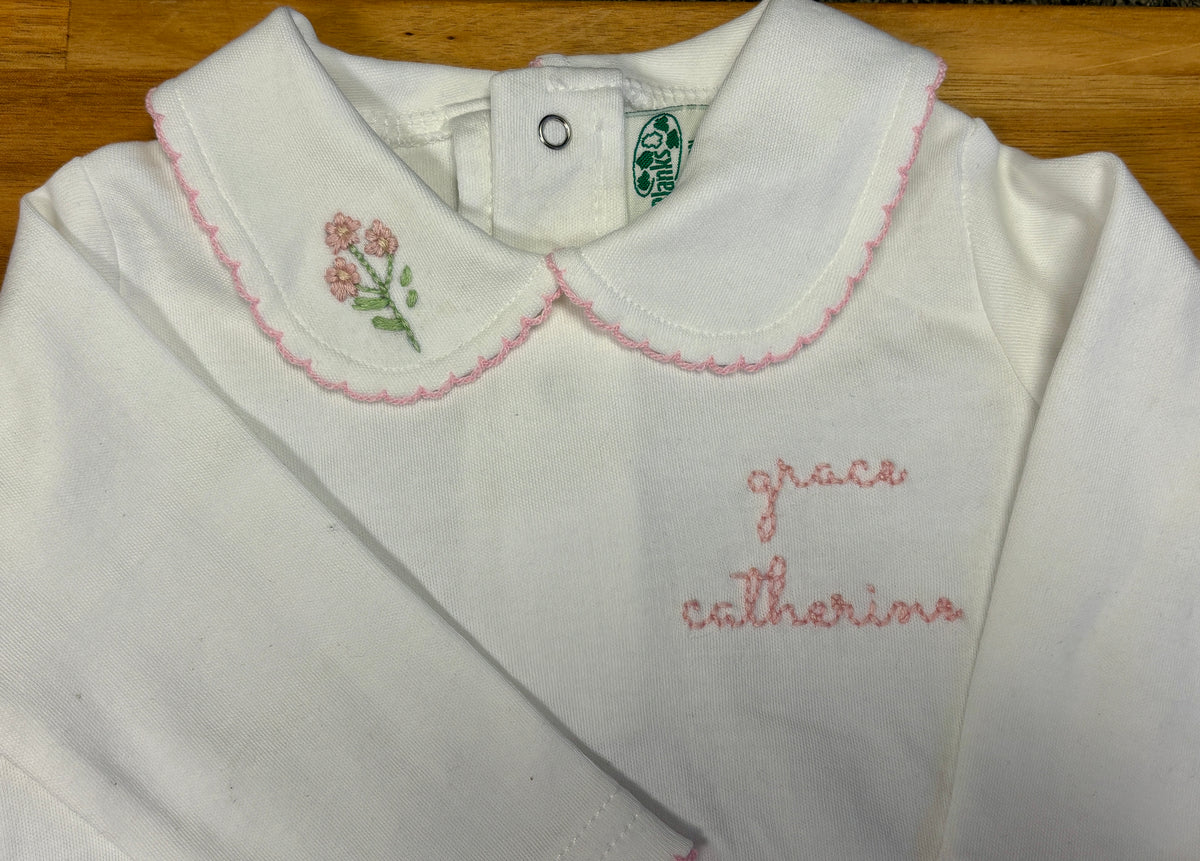 Embroidered Footed Onesie