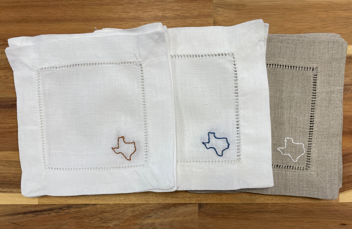 Texas State Embroidered Cocktail Napkins