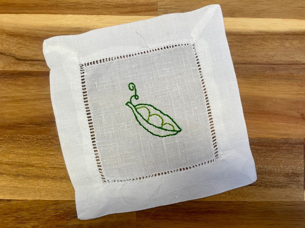 Veggie Embroidered Cocktail Napkins Set