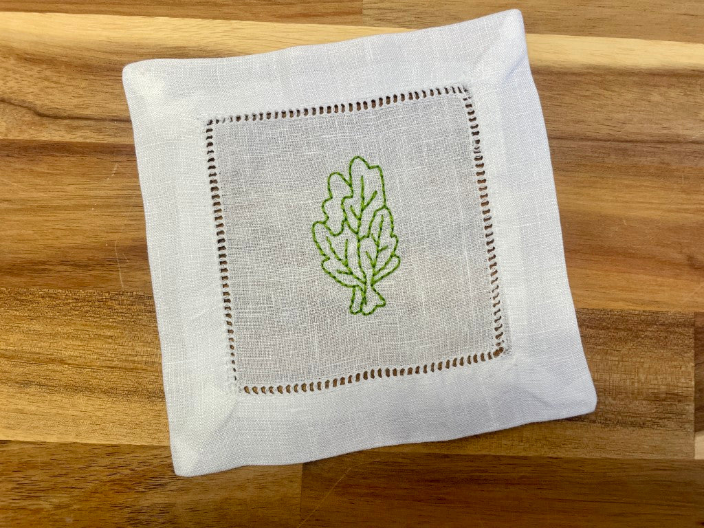 Veggie Embroidered Cocktail Napkins Set