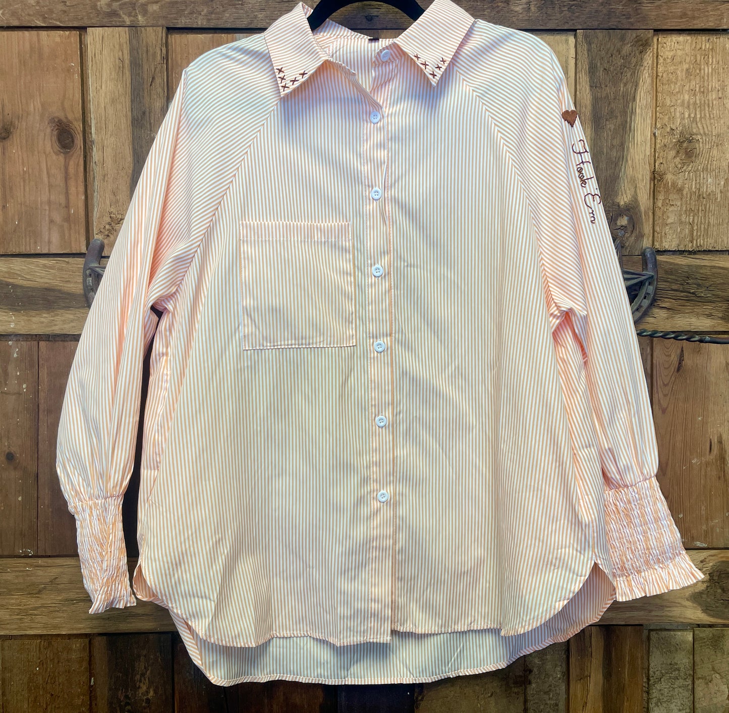 College Embroidered Button Down Shirt