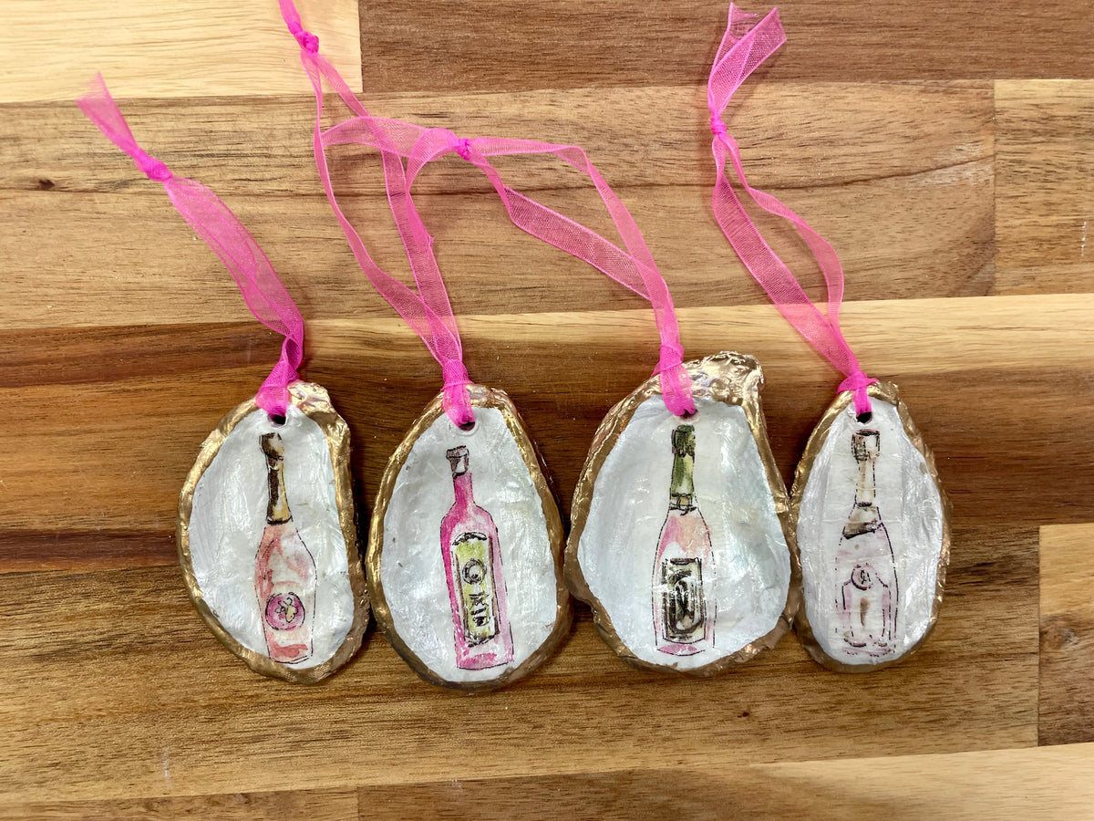 Prosecco Shell Ornament Set