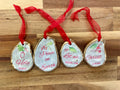 Christmas Sayings Shell Ornament Set
