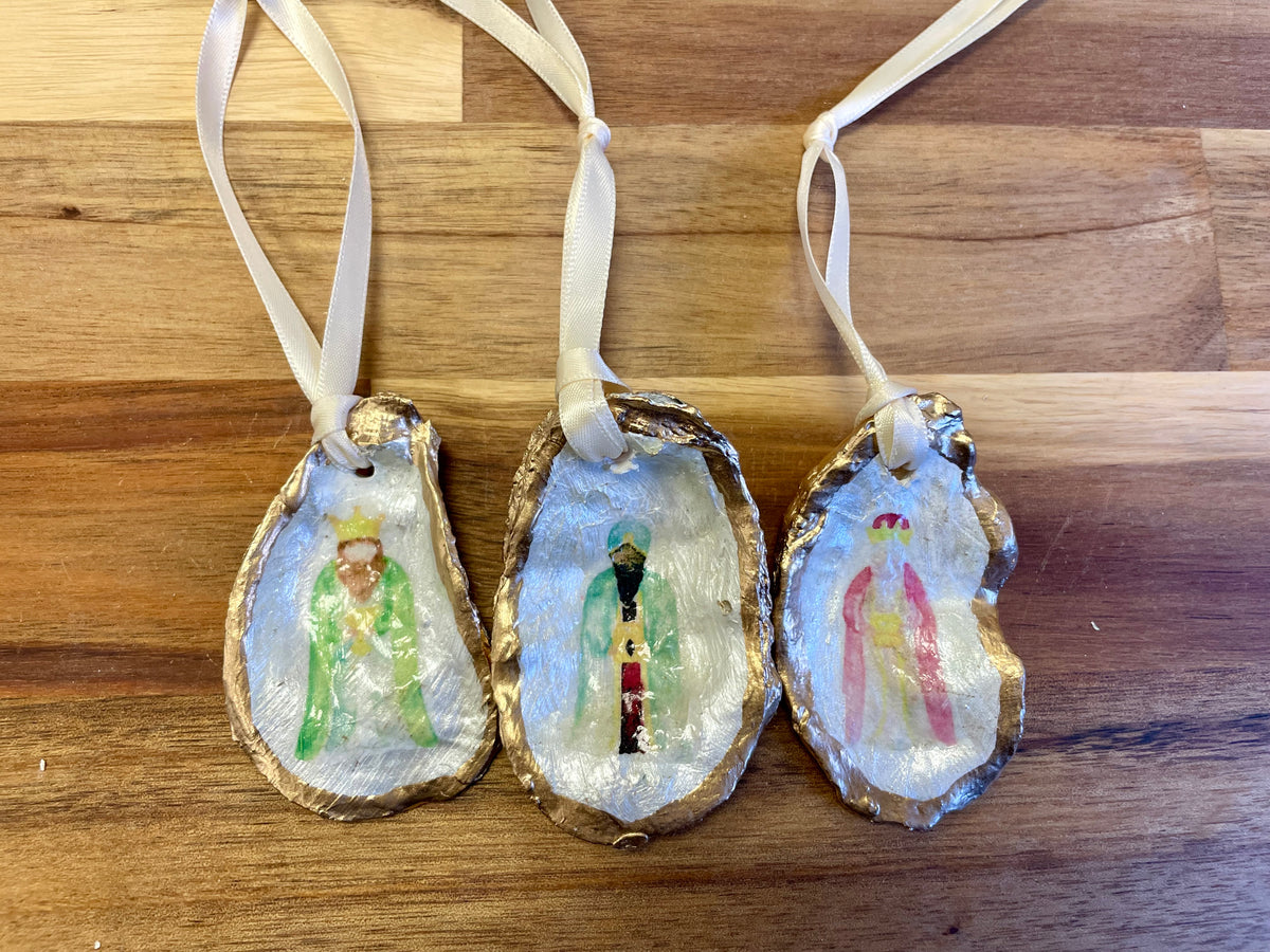 Nativity Shell Ornaments Set