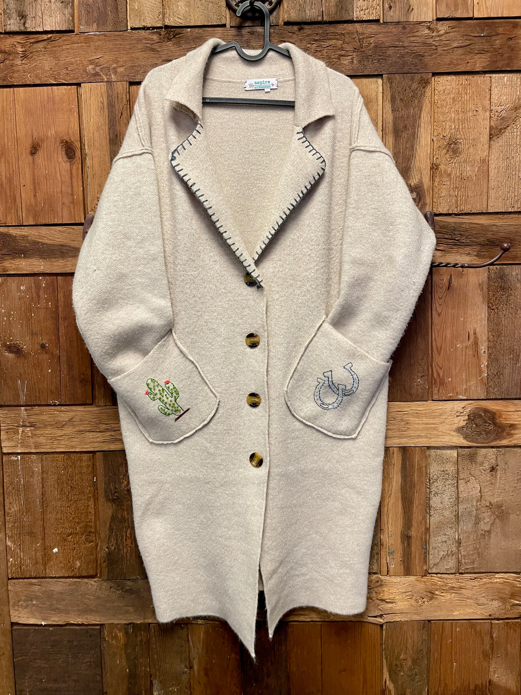 Cactus Hand Embroidered Cardigan
