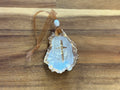 Hand Painted Cross Shell Ornament