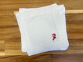 Candy Cane Embroidered Cocktail Napkins