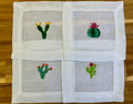 Cactus Embroidered Cocktail Napkins