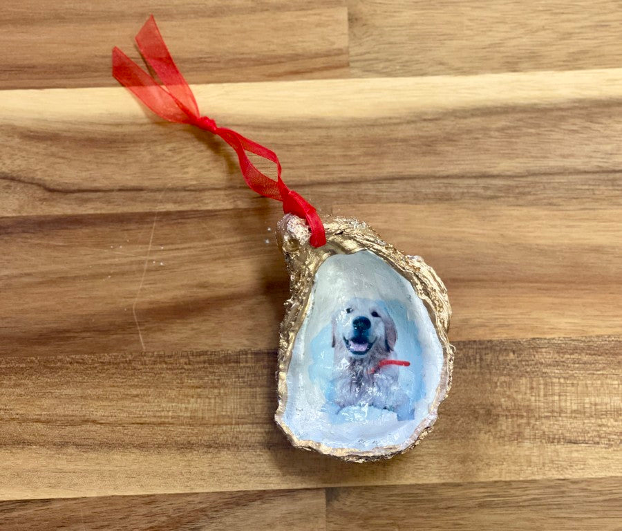 Pet Portrait Shell Ornament