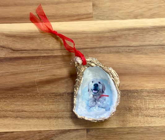 Pet Portrait Shell Ornament