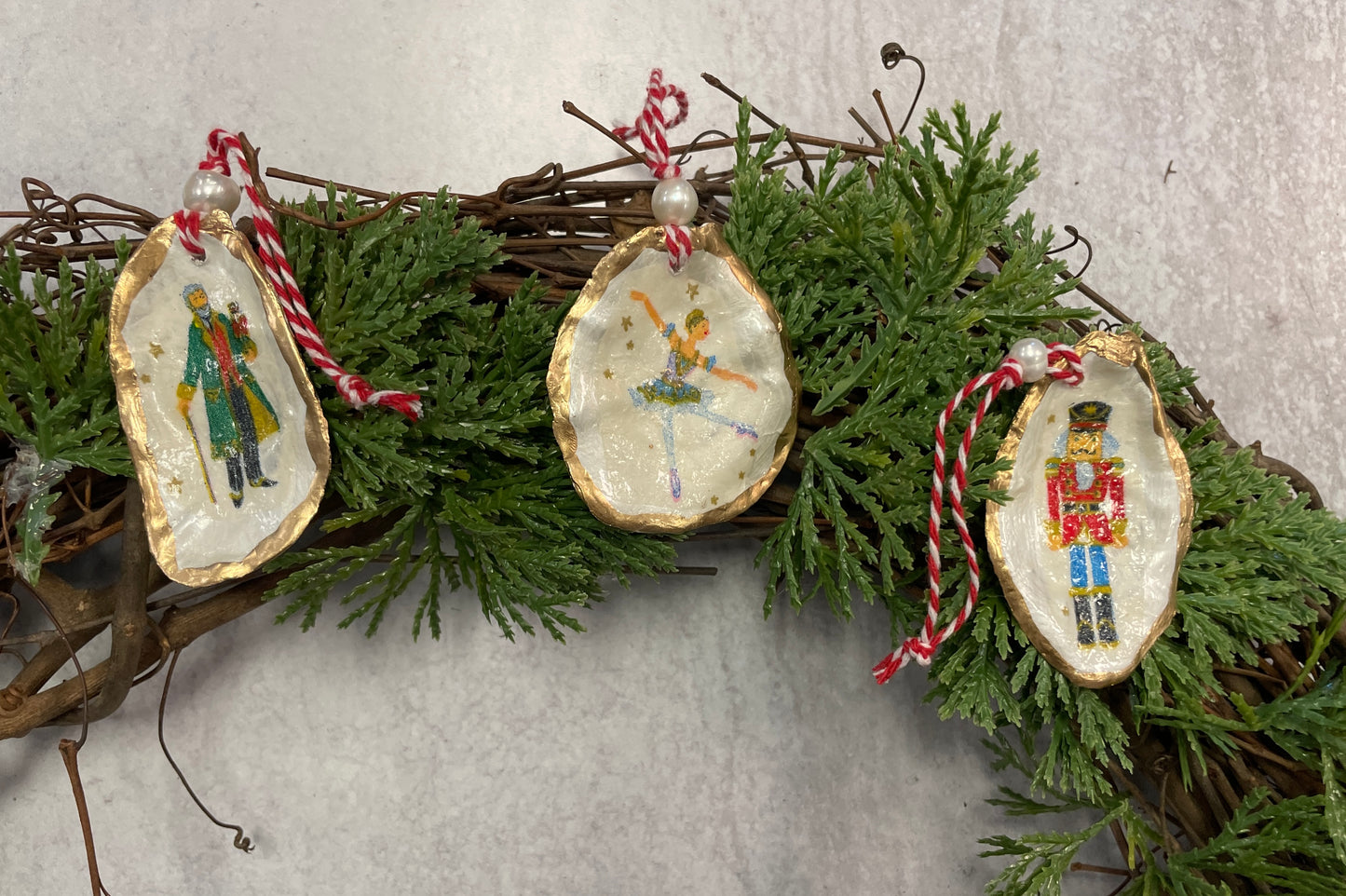 Nutcracker Set Shell Ornaments