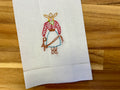 Cowgirl Embroidered Tea Towel
