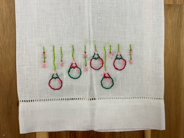 Ornament Embroidered Tea Towel