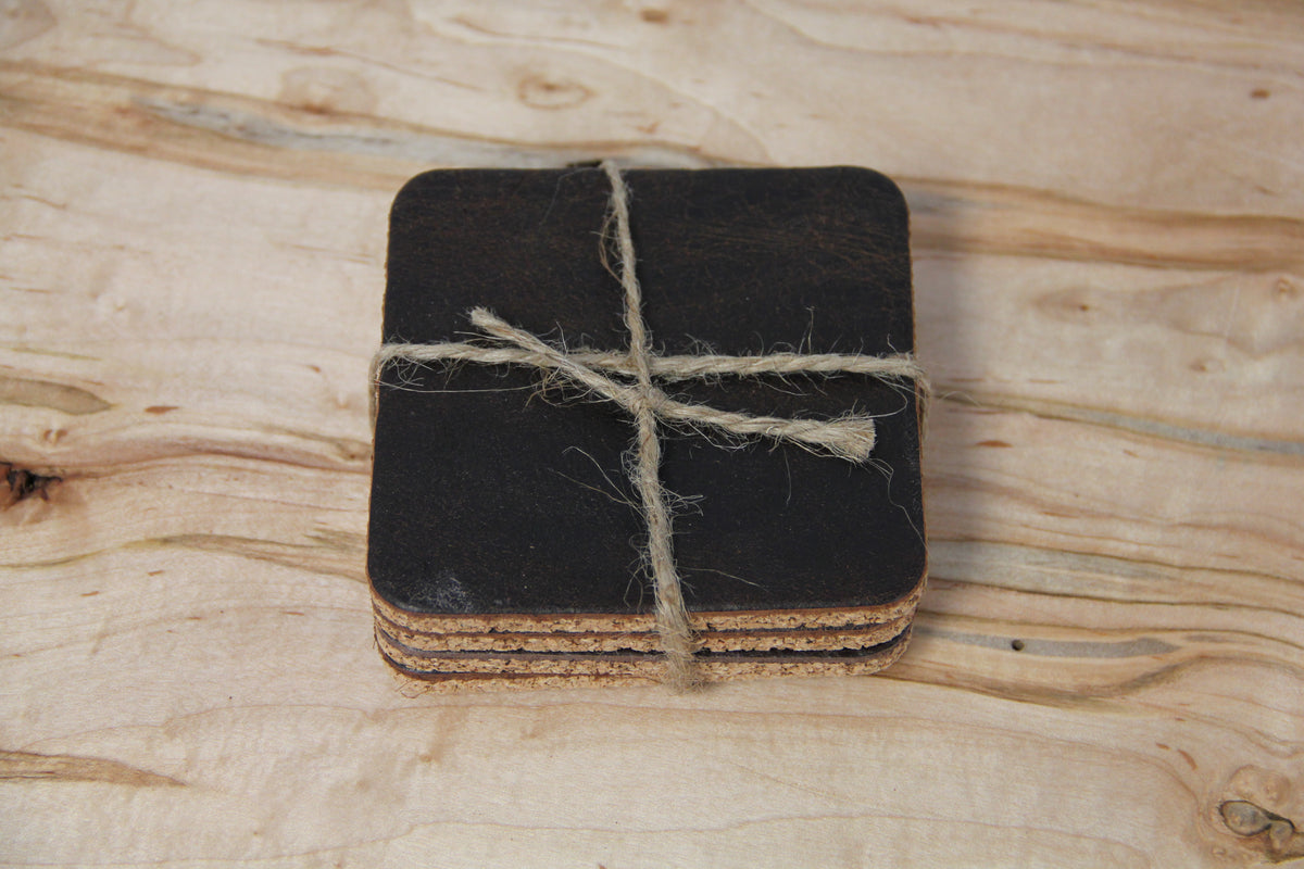 Coasters - Cork & Leather (Set of 4)