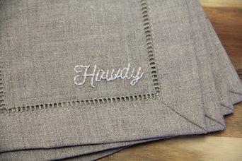 Howdy Embroidered Cocktail Napkins