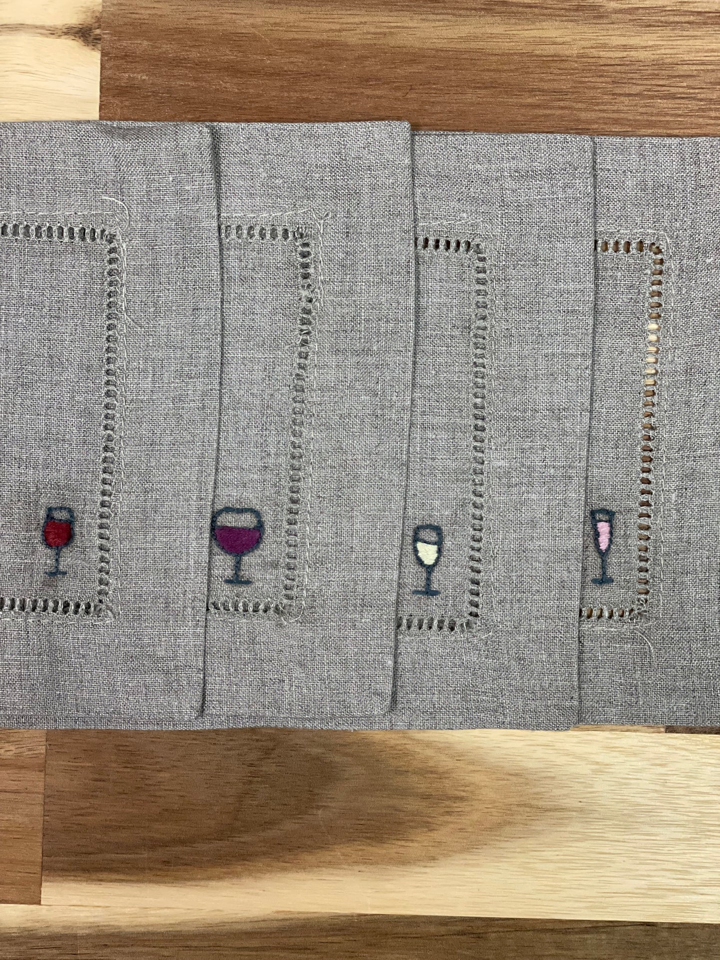 Wine Embroidered Cocktail Napkins