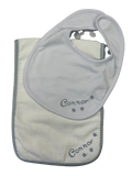 Embroidered Baby Bib and Burp Cloth Set