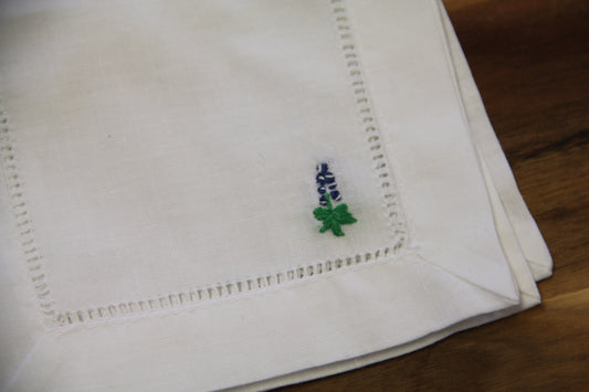 Bluebonnet Embroidered Cocktail Napkins