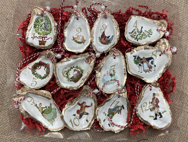 12 Days of Christmas Shell Ornaments