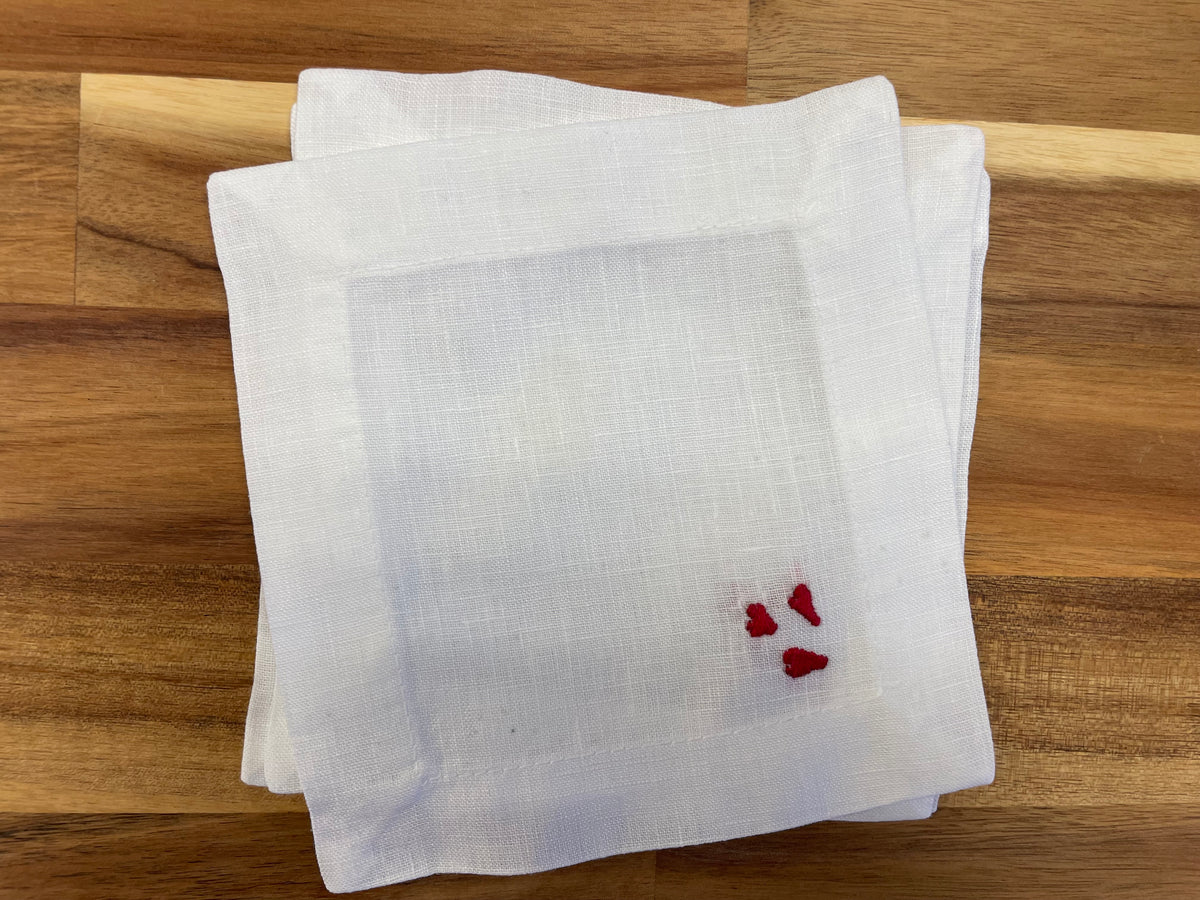 Lots of Love Embroidered Cocktail Napkins