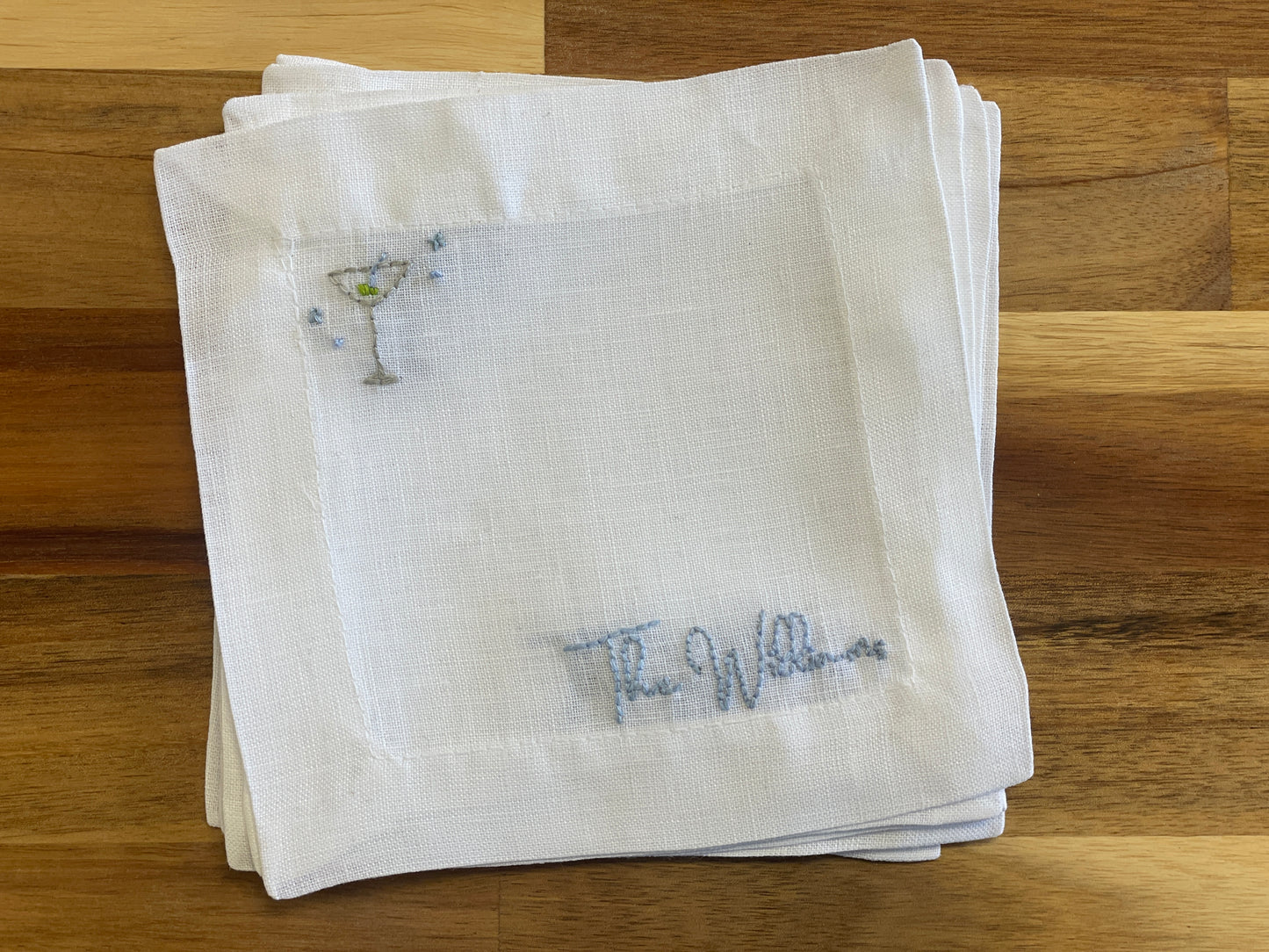 Custom Embroidered Cocktail Napkins