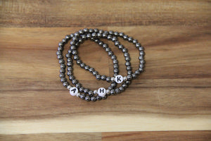 Stack Bracelet with Initial