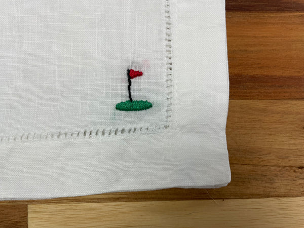 Golf Embroidered Cocktail Napkins