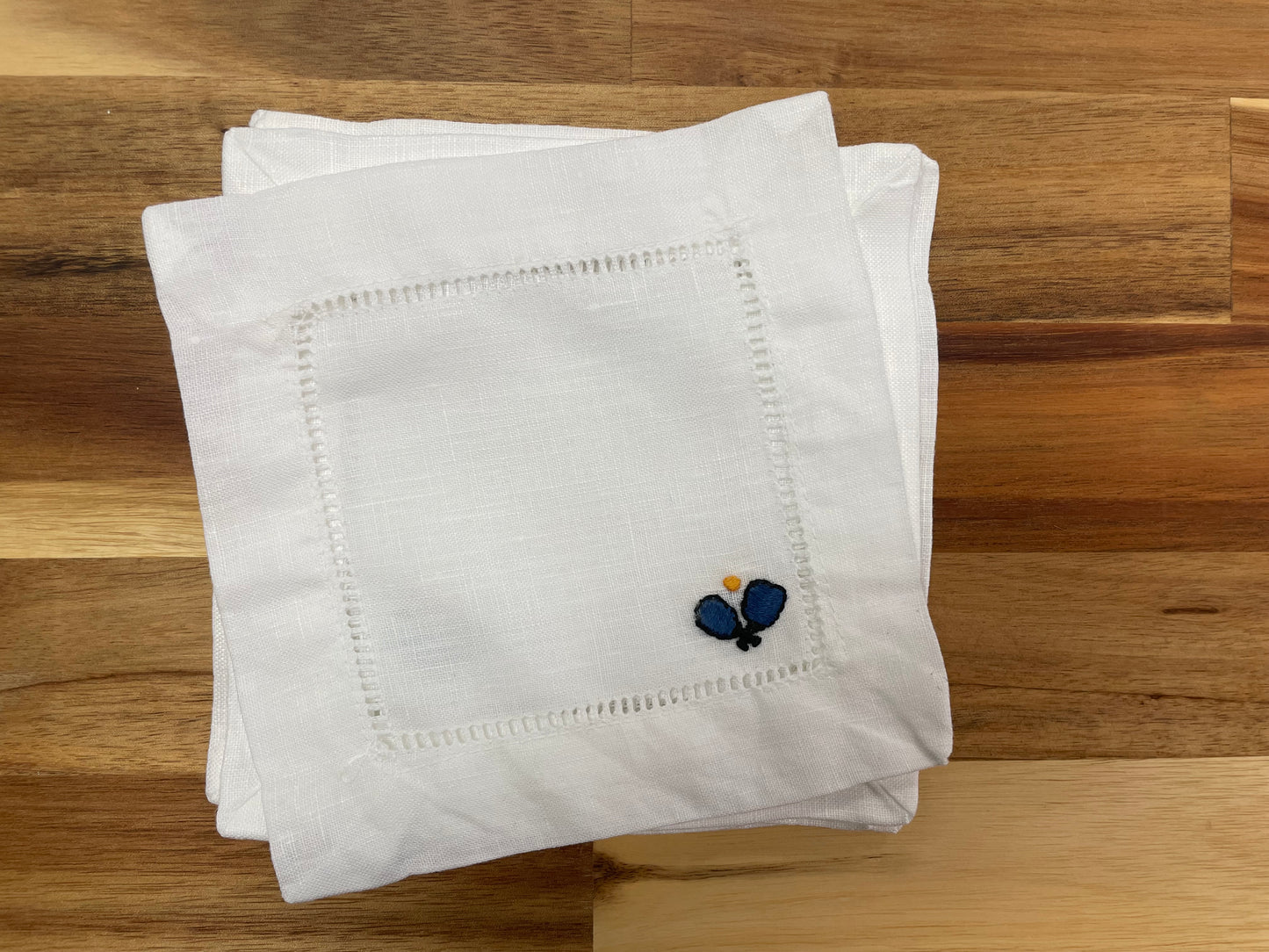 Pickleball Embroidered Cocktail Napkins