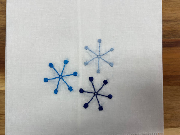 Snowflake Embroidered Tea Towel